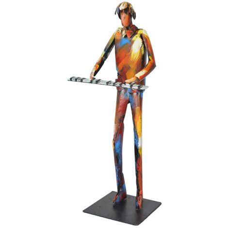 Sculpture moderne en métal peint claviériste