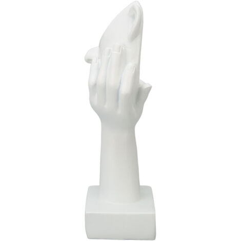 Sculpture Moderne en Résine Blanche, Décoration Murale pour Salon et Bureau