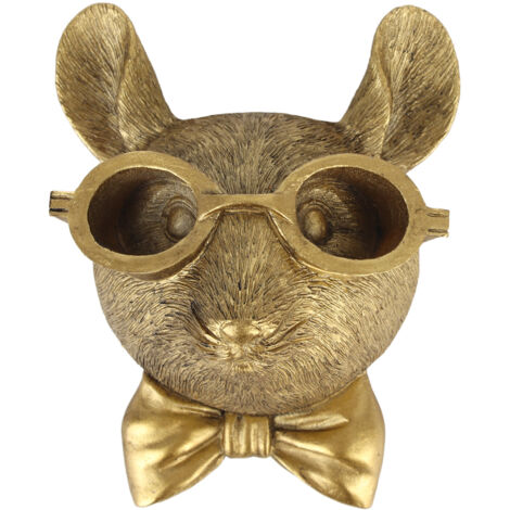 Sculpture murale animale en résine bronzée imperméable, ornement tête d'animal pour décoration intérieure et extérieure