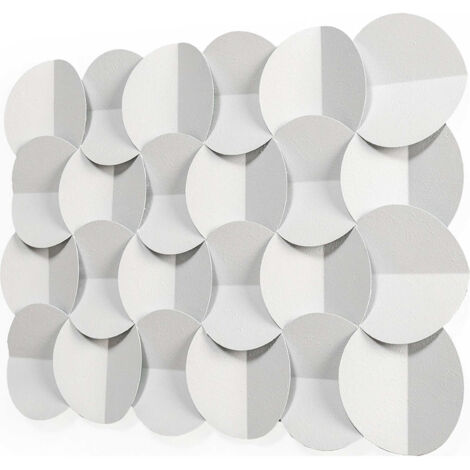 Sculpture murale métal blanc design contemporain élégant - blanc nuances de gris clair