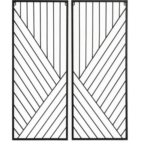 sculpture murale métal noir design géométrique décoratif - noir géométrique sur fond blanc