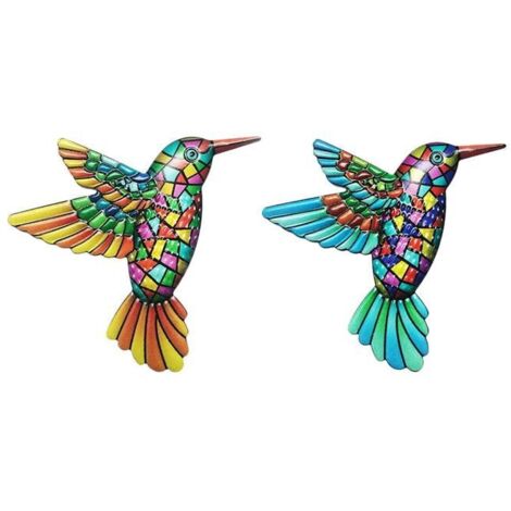 Sculpture murale métallique d'oiseaux, ornement à suspendre pour décoration intérieure et extérieure.