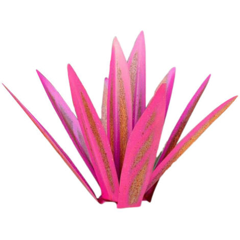 Sculpture Rustique de Tequila Ornements de Pelouse Jardin en Métal de Plante d'Agave pour Décoration Maison Cour Porche Pelouse Patio 35cm (Rose)