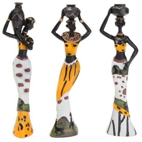 Sculpture statue Belle Femme Africaine Vintage Résine Art Décoration Maison