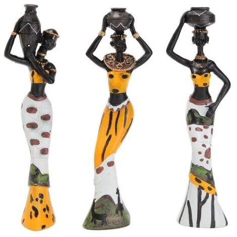 Sculpture statue Belle Femme Africaine Vintage Résine Art Décoration Maison