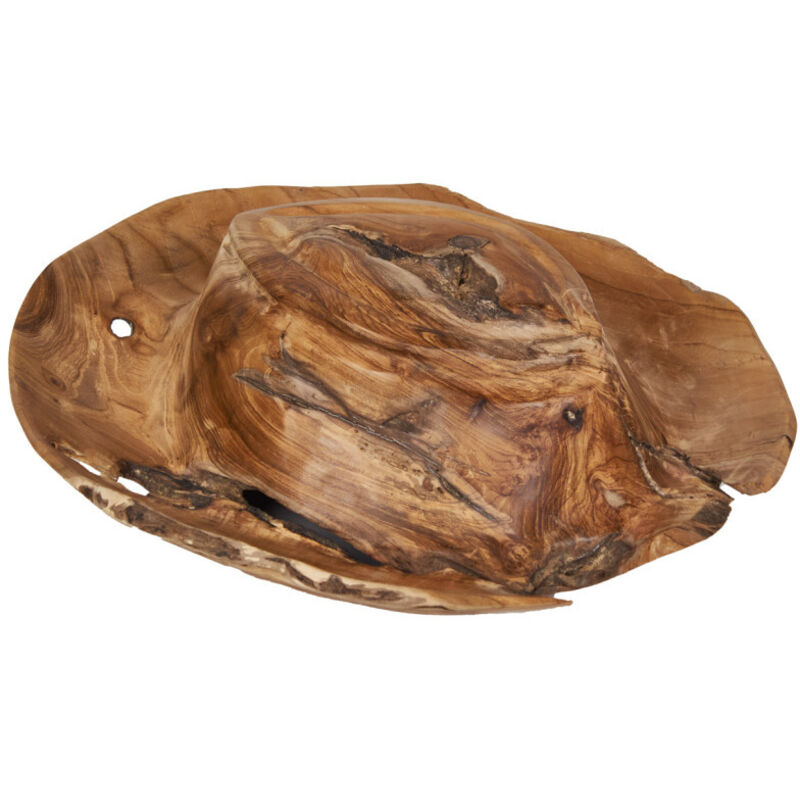 Meubletmoi - Sculpture style chapeau 40 cm taillée en racine bois de teck – walker