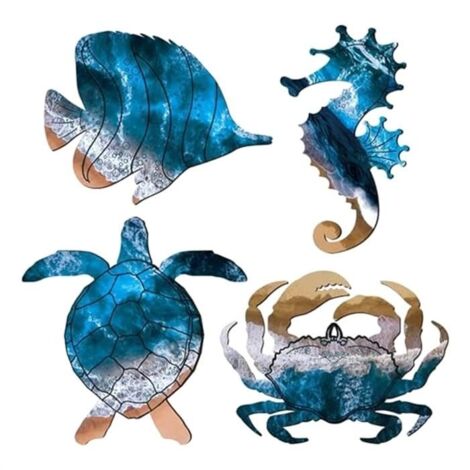 Sculptures Murales en MéTal pour ExtéRieur, DéCoration Murale sur le ThèMe de la Plage, de la Piscine, de , avec Tortue de Mer,