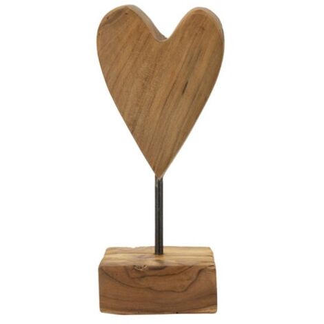 SCULTURA CUORE IN TEAK RIC. CM 10X10X25 (PEZZI UNICI - NON RIP. IN SERIE)