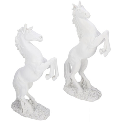 Scultura di cavallo in stile europeo Eosnow, decorazione per casa e ufficio, oggetto di scena per fotografia (bianca)