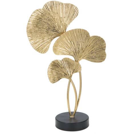 Scultura Foglie 24,5x10,5x40,5 cm in Ferro Oro
