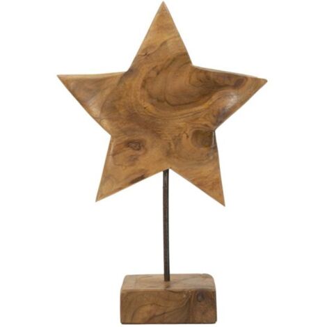 SCULTURA STELLA IN TEAK RICICLATO CM 28X12X42 (PEZZI UNICI - NON RIP. IN SERIE)
