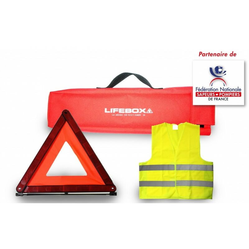 Pack auto premium 1 Gilets Jaune de sécurité, 1 Triangle de sécurité et une housse de transport