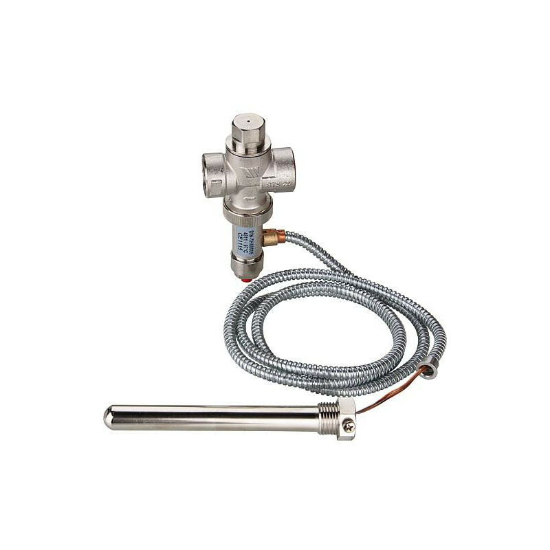 Sécurité d´écoulement thermique DN20 (3/4'),tube capillaire 2m doigt de gant DN15 (1/2')