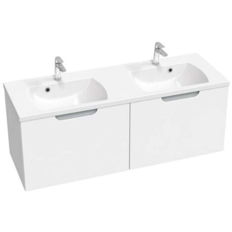 SD Classic II 1300 Armario para debajo del lavabo doble, blanco/gris
