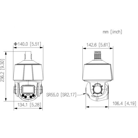 SD3C205DB-GNY-AW-PV - Caméra de dissuasion intelligente PTZ IP/Wi-Fi à double éclairage 2 MP, zoom 5x, audio IR/LED