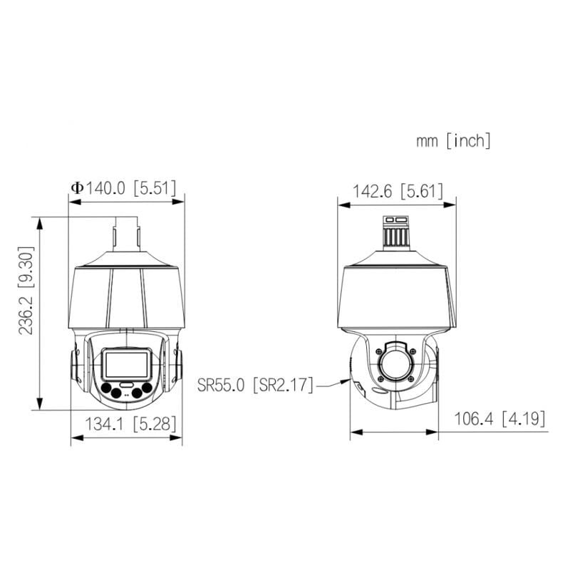 SD3C205DB-GNY-AW-PV - Caméra de dissuasion intelligente ptz IP/Wi-Fi à double éclairage 2 mp, zoom 5x, audio ir/led
