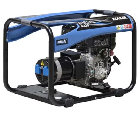 Sdmo – Groupe électrogène diesel monophasé 4,25 kVA – Moteur Kohler KD350 – Autonomie 4,8h – Niveau sonore 92 dB(A) à 1m