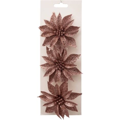 SDN BLUMEN X3 ROSA 9,5CM - Feeric lights & christmas