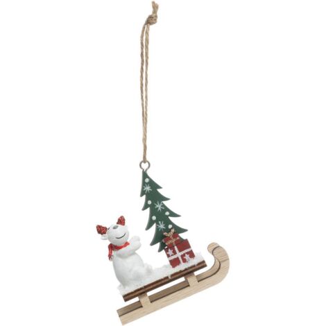 SDN BOIS TRAINEAU RENNE 9CM - Feeric lights & christmas