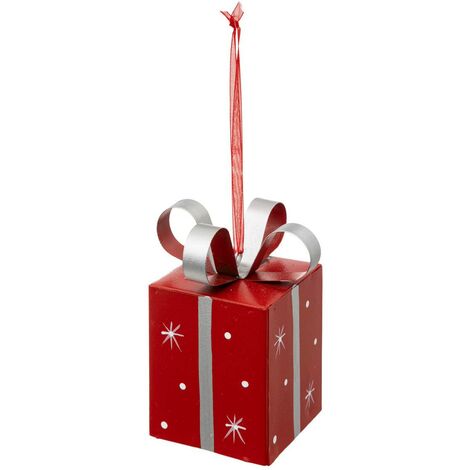 Sdn cag regalo in metallo rosso 8cm - Feeric lights & christmas
