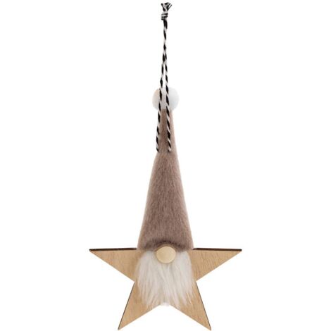 SDN GNOMO DE MADERA SOBRE ESTRELLA 19CM - Feeric lights & christmas