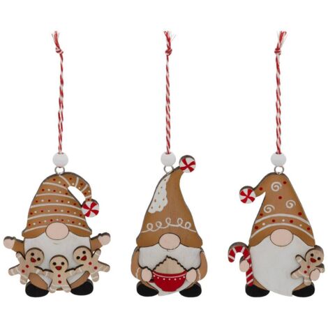 SDN GNOMOS DE MADERA ESPECIA X3 10CM - Feeric lights & christmas