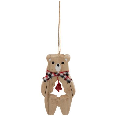 SDN HOLZ BÄR GLÖCKCHEN ECH 13CM - Feeric lights & christmas