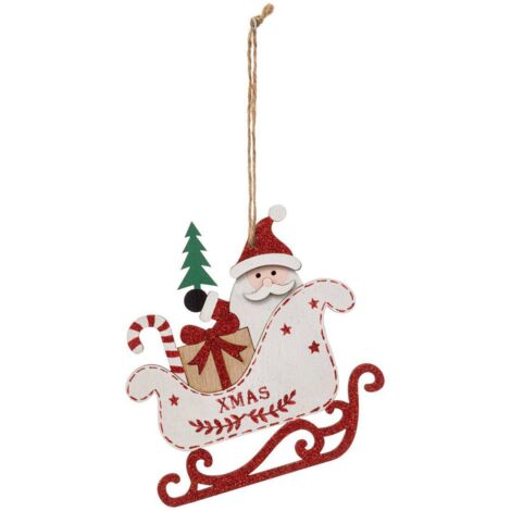 SDN HOLZ SCHLITTEN XMAS RG 14CM - Feeric lights & christmas