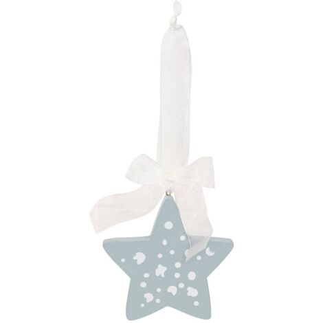 SDN MADERA ESTRELLA FROTAR AZUL 11CM - Feeric lights & christmas