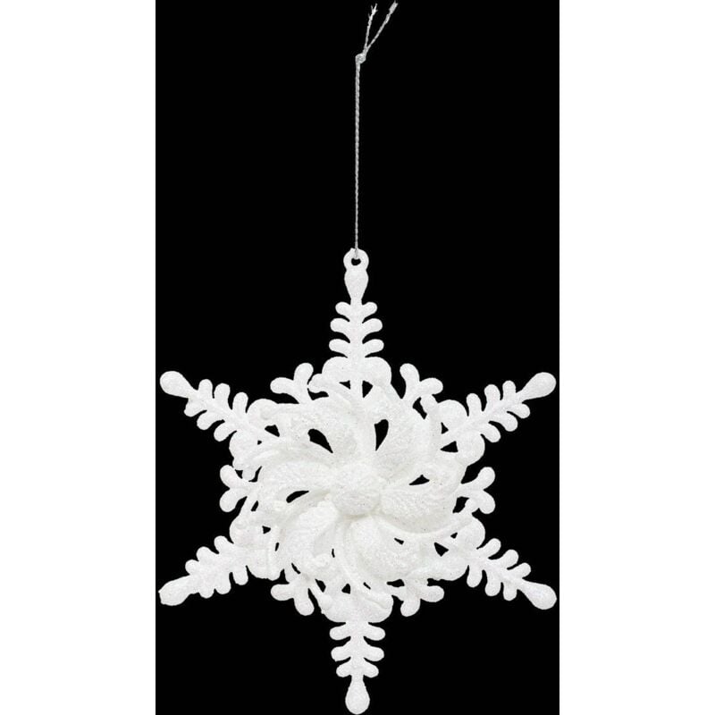 Decorazione per albero di natale stella bianca 14cm - Atmosphera créateur d'intérieur