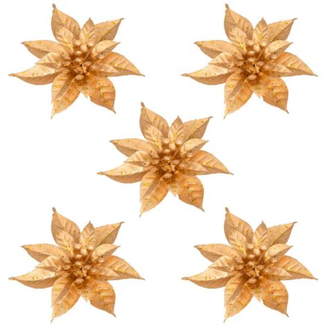 SDN PLAST FLOR X5 ORO 8CM - Feeric lights & christmas