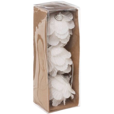 SDN PLAST FLORES BLC X3 6CM - Feeric lights & christmas