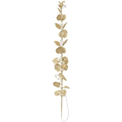 SDN PLAST LEAF PEARL GOLD 35CM - Feeric lights & christmas