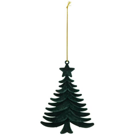 SDN PLF SAPIN VELOUR VERT 14CM - Atmosphera créateur d'intérieur