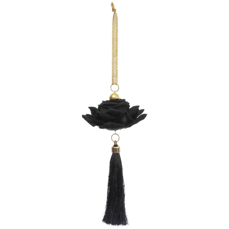 Decorazione per albero di natale fiore pompon nero 16cm - Atmosphera créateur d'intérieur