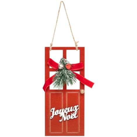 SDN PUERTA MADERA JN ROJO 15CM - Feeric lights & christmas