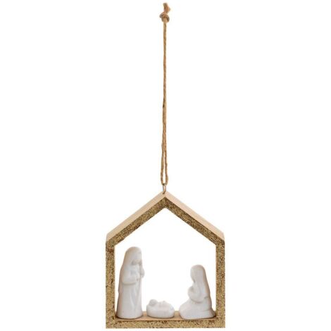 SDN RESINE CRECHE MAISON 13CM - Atmosphera créateur d'intérieur