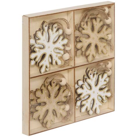 SDN SET MADERA 12PCS FORMA 4ASS - Feeric lights & christmas