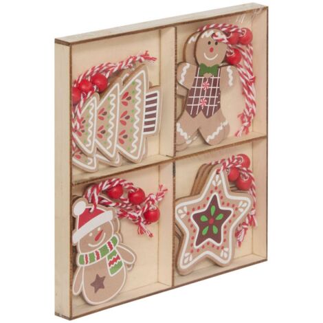 SDN SET MADERA 12PCS FORMA 4ASS - Feeric lights & christmas