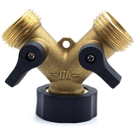 Sdoppiatore per tubo flessibile del rubinetto, connettore a tre vie, multifunzionale, di alta qualità e durevole, materiale ottone/gomma/ABS, nero/oro