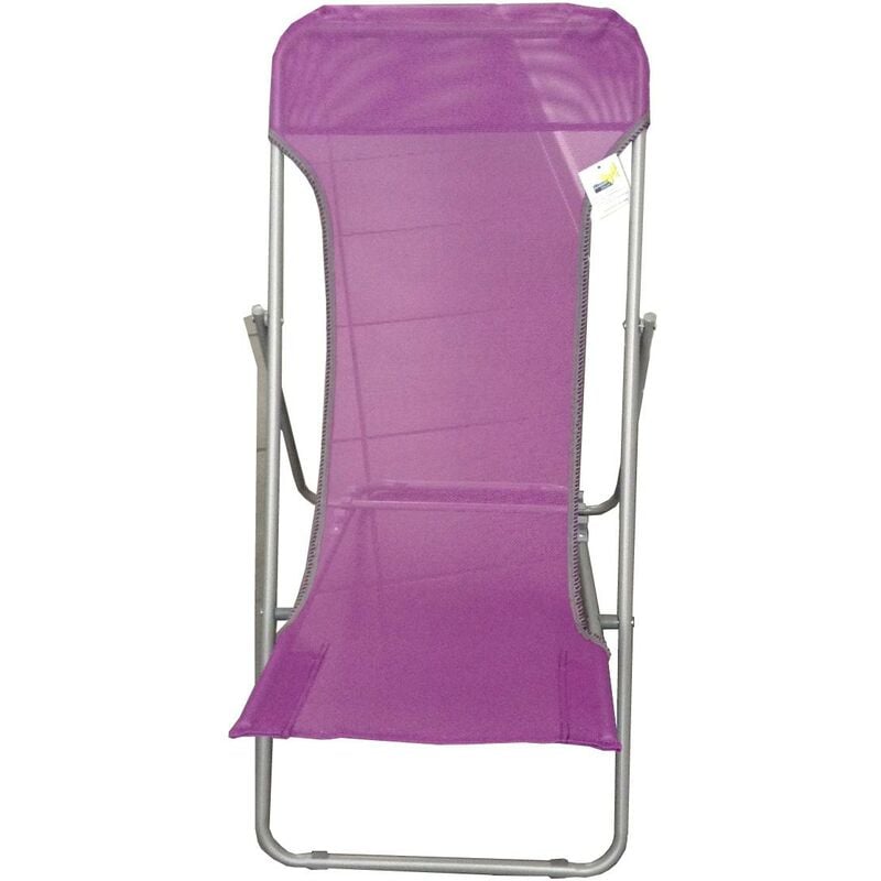 Garden Friend - Chaise longue de plage en acier et textilène 450 gr/m² Couleur violet