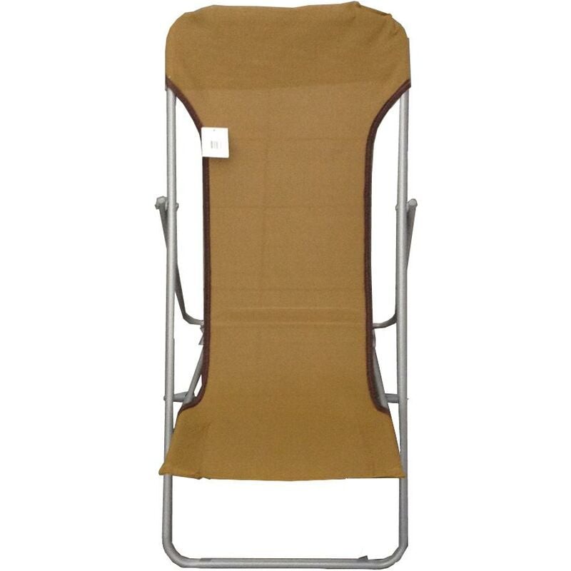 Chaise longue de plage en acier et textilène 450 gr/m² Couleur Beige
