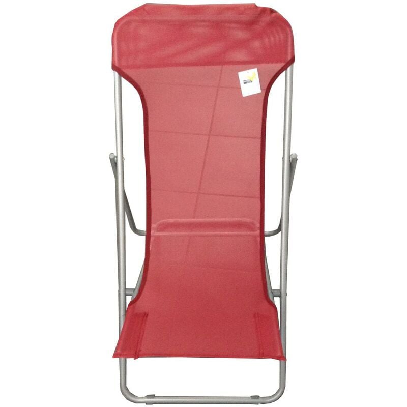 Garden Friend - Chaise longue de plage en acier et textilène 450 gr/m² Couleur rouge