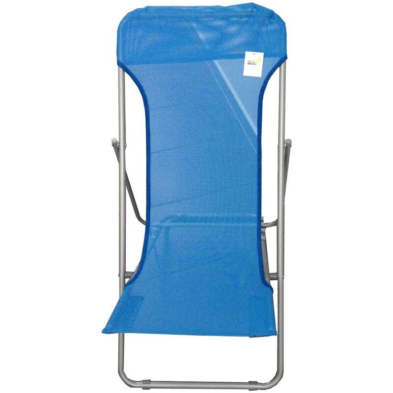 Garden Friend - Chaise longue de plage en acier et textilène 450 gr/m² Couleur bleu clair mer
