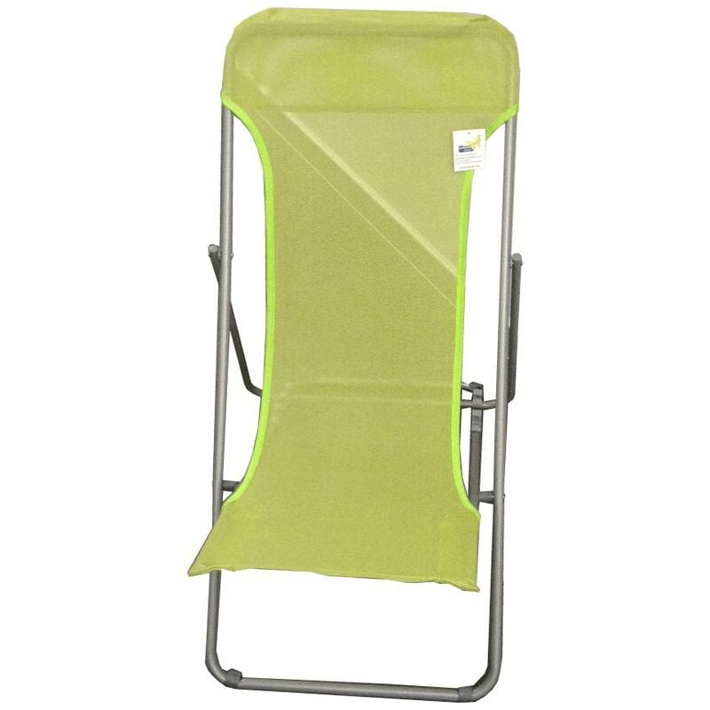 Garden Friend - Chaise longue de plage en acier et textilène 450 gr/m² Couleur verte