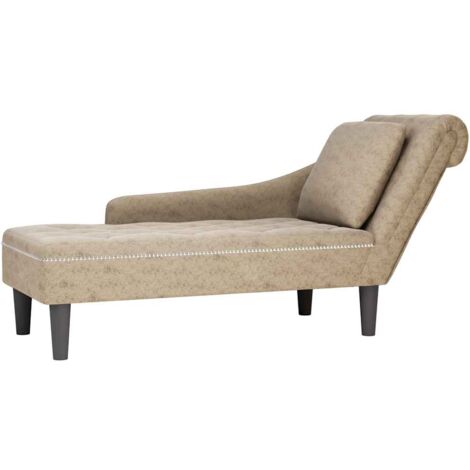 Sdraio con Cuscino e Bracciolo Destro Similpelle Grigio Chiaro vidaXL