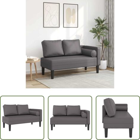 Sdraio con cuscino -  Sdraio con Cuscini Grigio in Similpelle