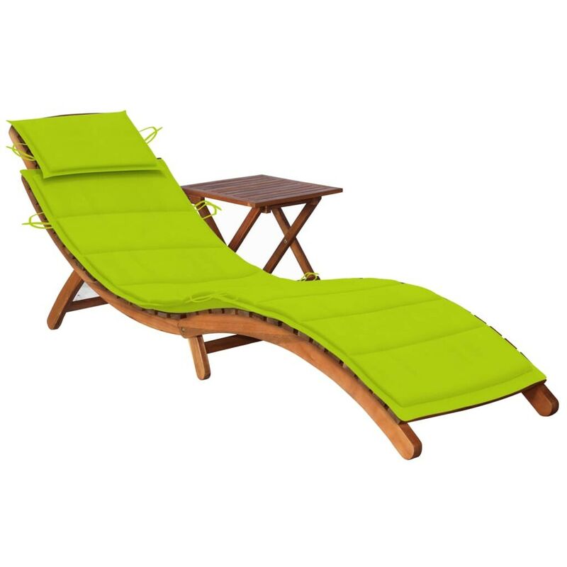 Hommoo Sdraio da Giardino con Cuscino e Tavolo in