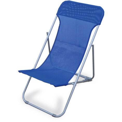 LIFEINGARDEN sdraio da giardino essenza "beach" in acciaio e textilene blu 45x72x70 cm