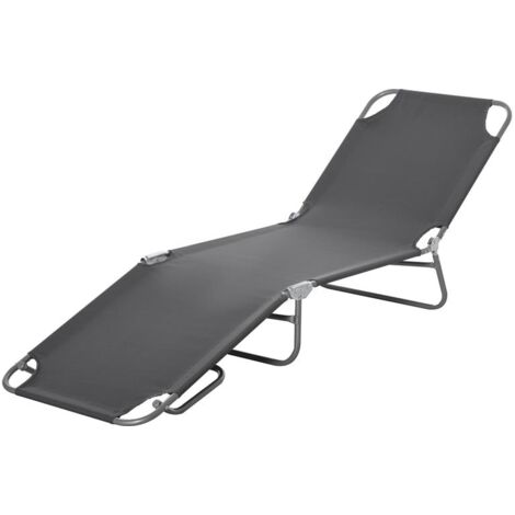 SDRAIO DA GIARDINO PIEGHEVOLE IN METALLO E TESSUTO 180 X 55 X 24 CM GRIGIO